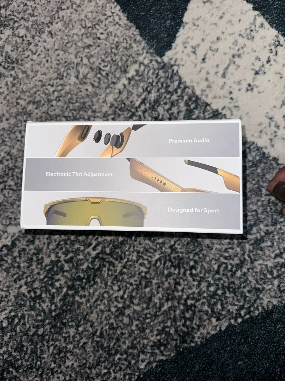 Audio Sports Sunglasses - Gold Frame with Green Mirrored Lens